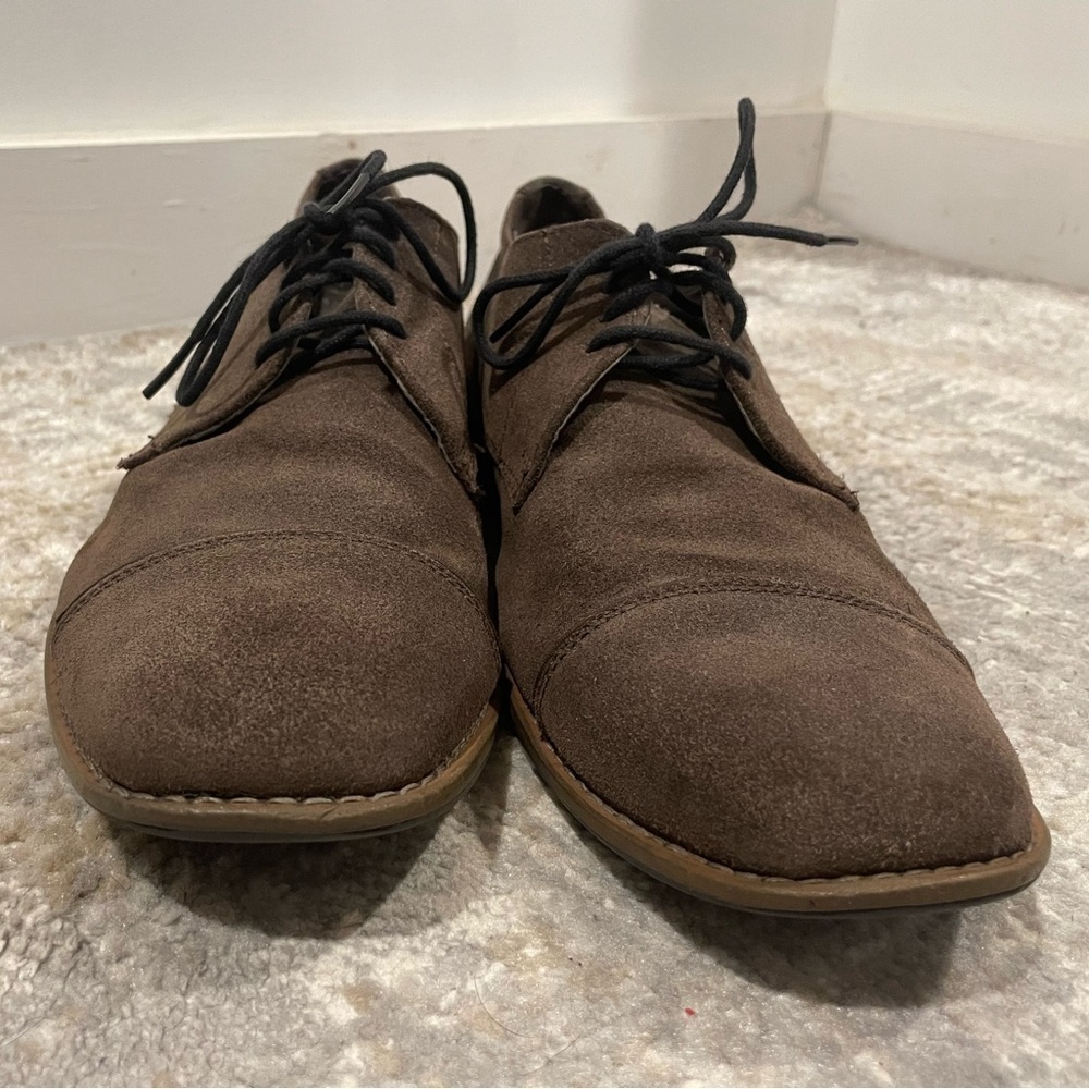 Marc Anthony Maivan Smoke Suede Upper Dress Shoes with Laces Brown Size 10 Med - Picture 5 of 9